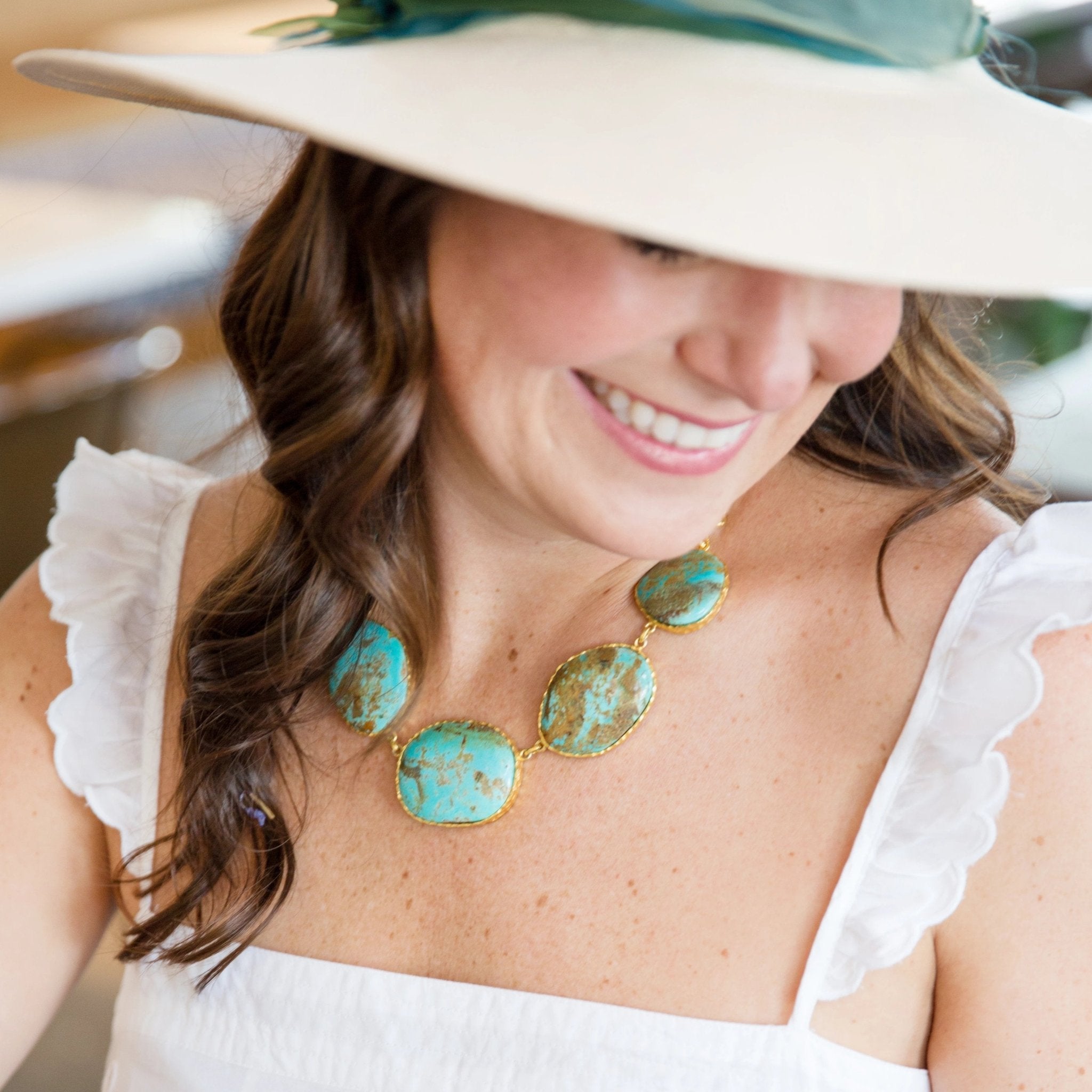 Statement Necklace - Turquoise by Christina Greene at Shirley Shoppe