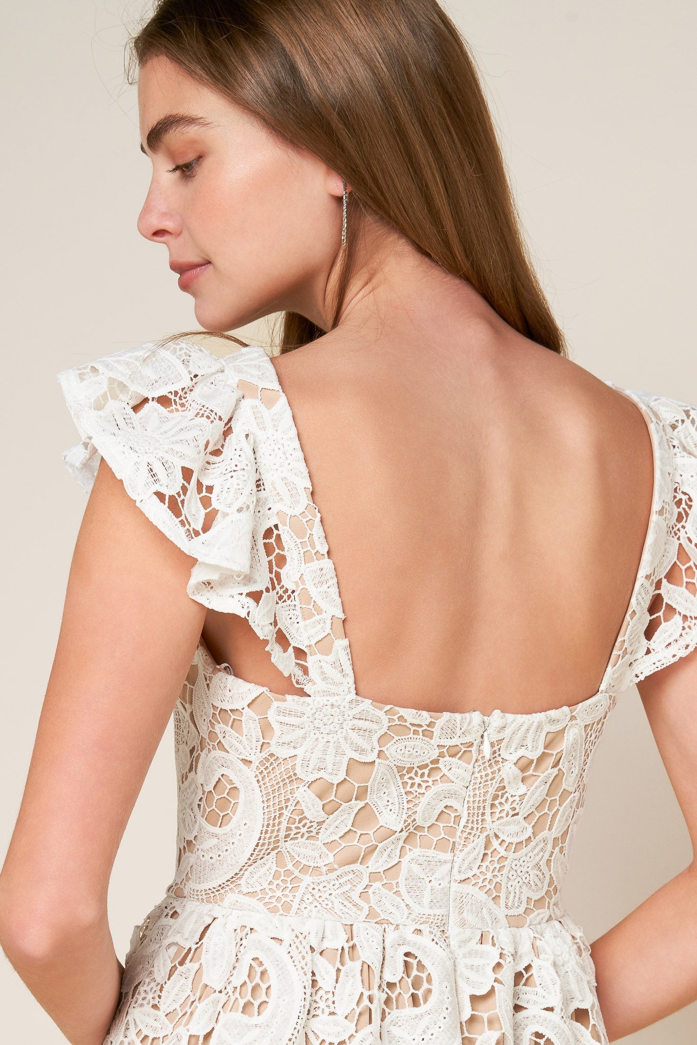 STILL THINKING LACE MIDI DRESS by Flying Tomato at Shirley Shoppe