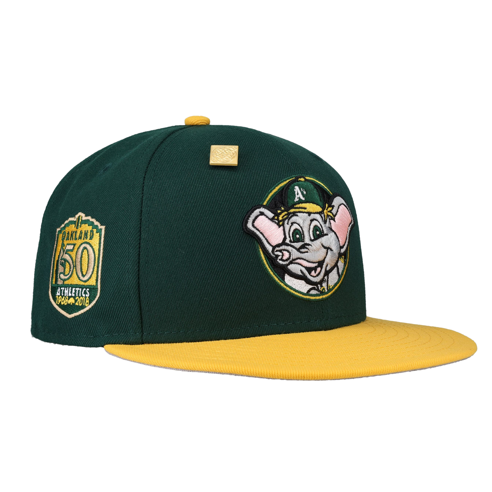 Oakland Athletics Stomper Mascot 50th Anniversary Patch 59Fifty Fitted Hat