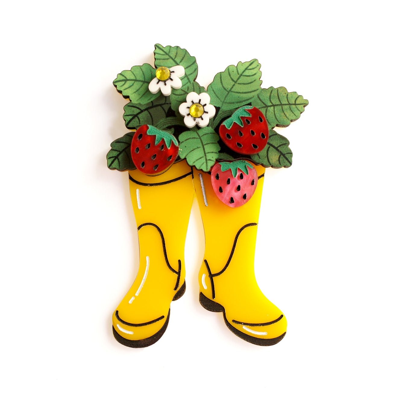 Strawberry Boots Brooch by Quirks! at Shirley Shoppe