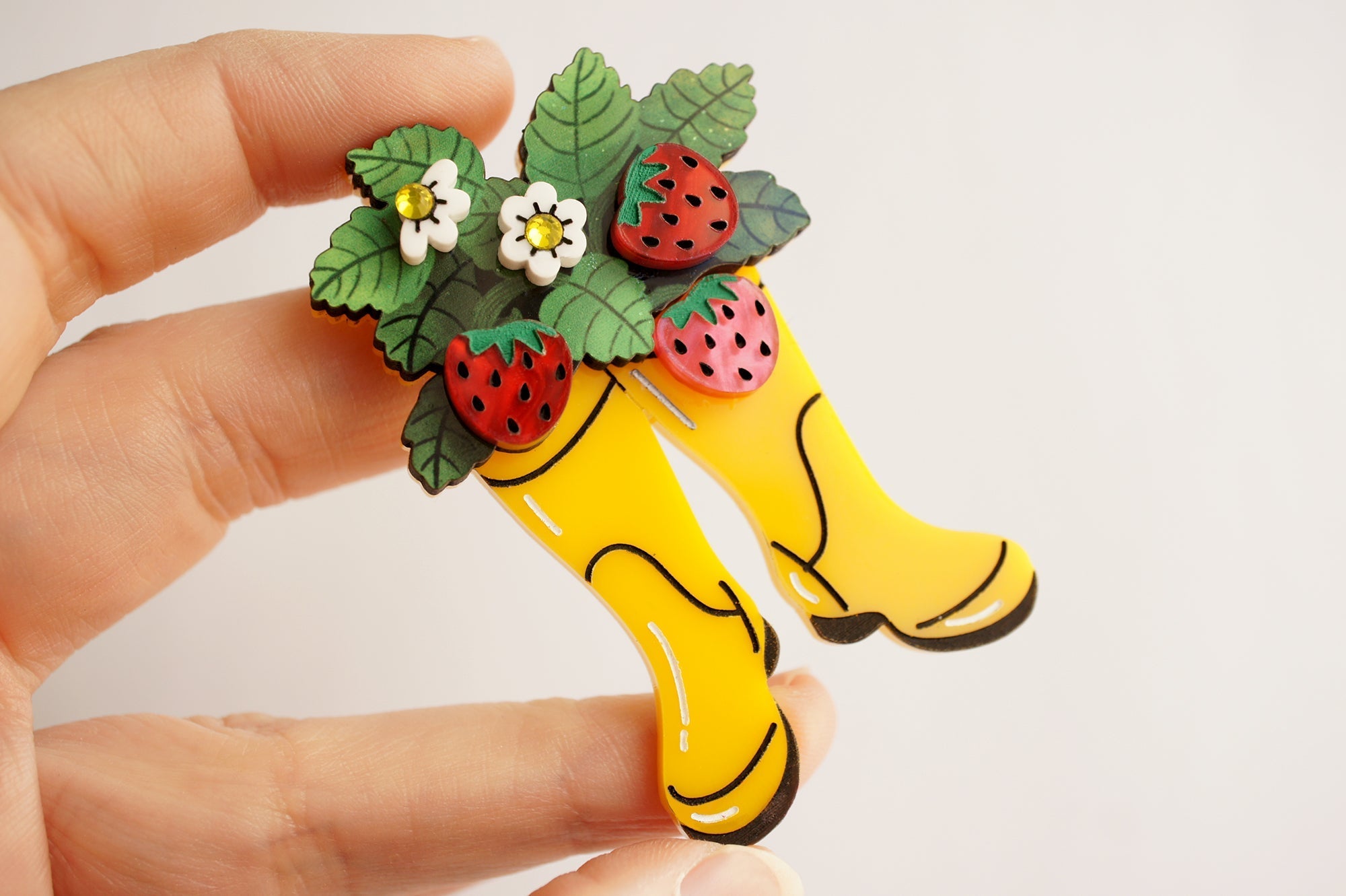 Strawberry Boots Brooch by Quirks! at Shirley Shoppe