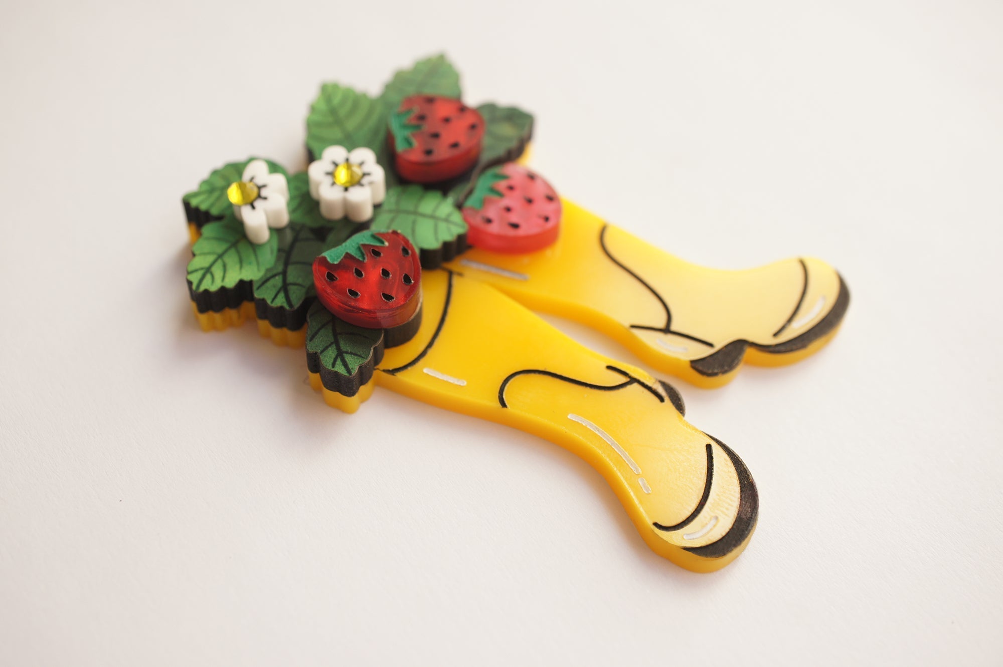 Strawberry Boots Brooch by Quirks! at Shirley Shoppe