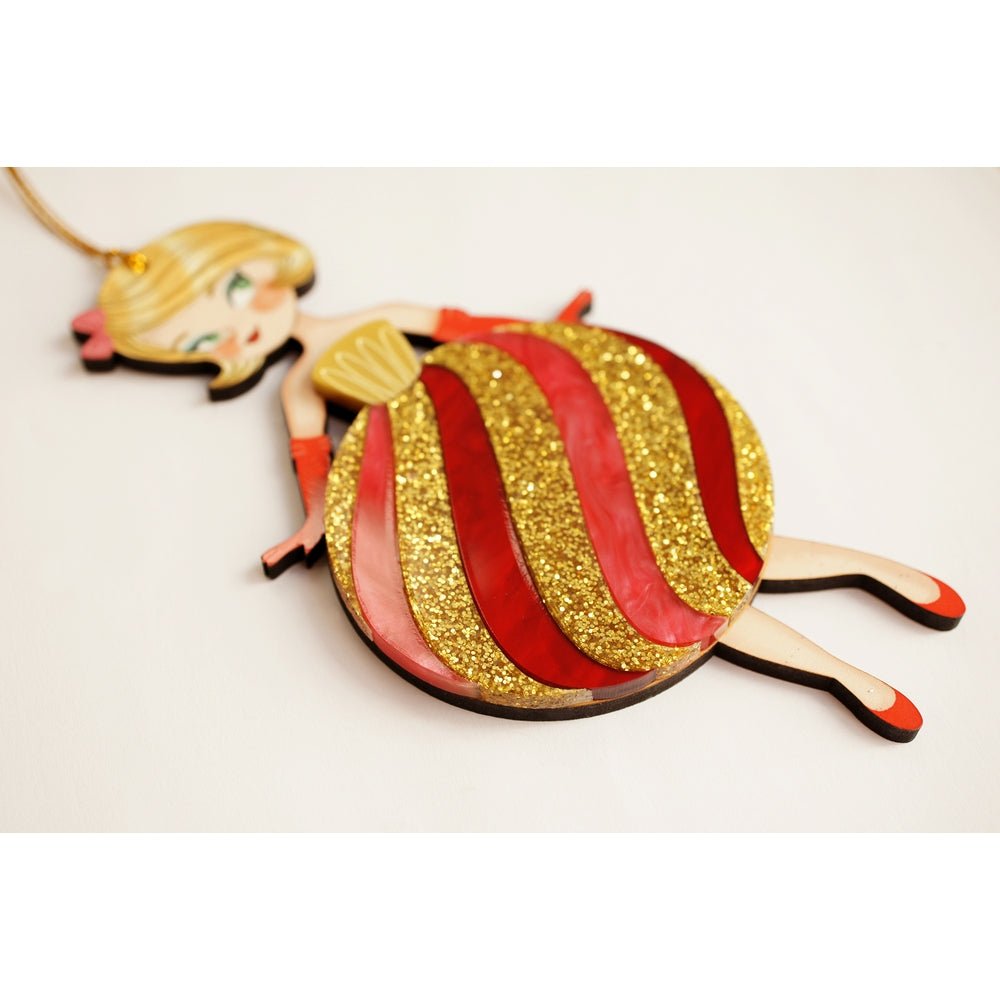 Striped Christmas Tree Ornament by Laliblue by Quirks! at Shirley Shoppe
