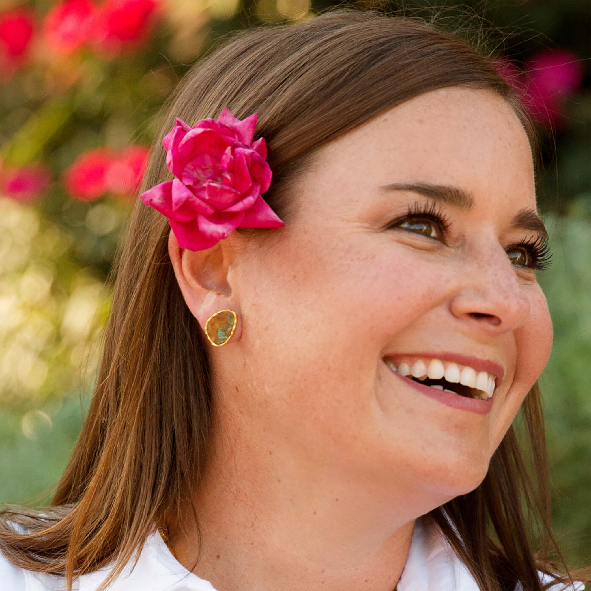 Stud Earrings - Turquoise by Christina Greene at Shirley Shoppe