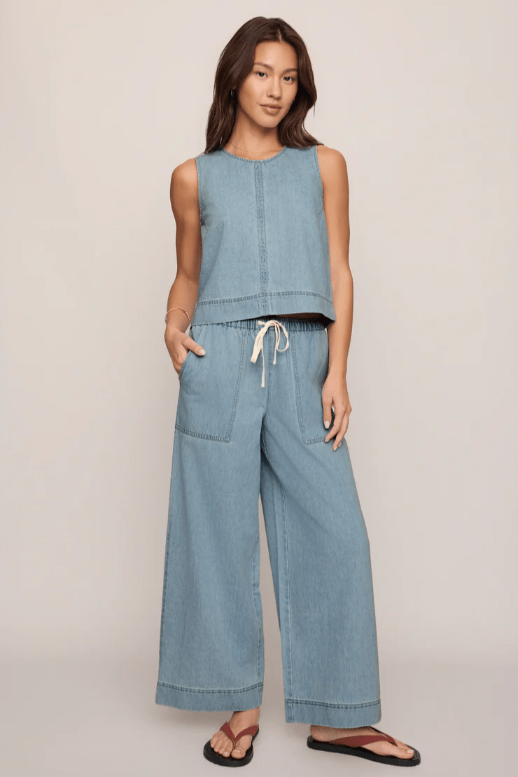 SUN SEEKER DENIM TANK by z supply at Shirley Shoppe