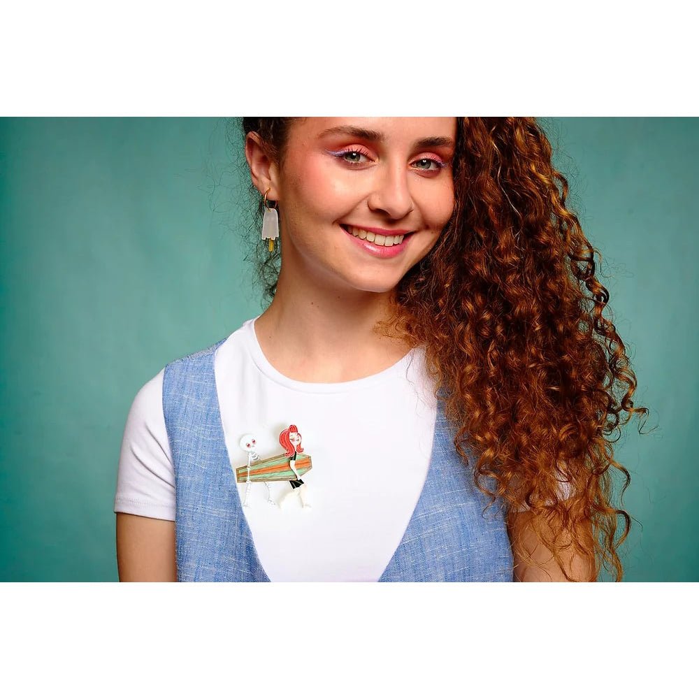 Surfer Couple Brooch by Laliblue by Quirks! at Shirley Shoppe