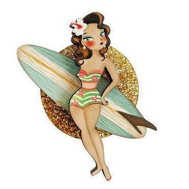 Surfer Girl Brooch by Laliblue by Quirks! at Shirley Shoppe