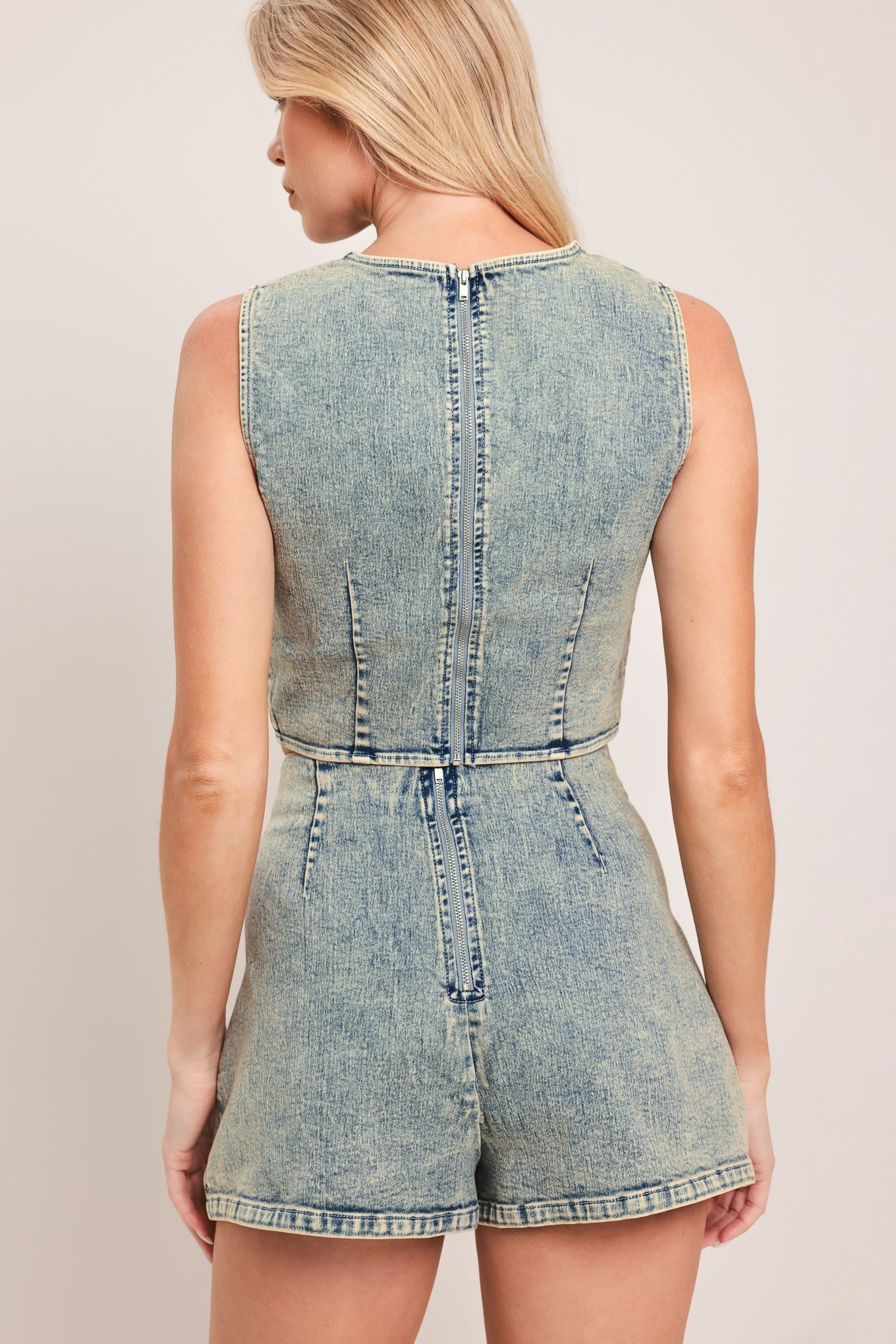 SWEET DETAIL DENIM SKORT by Flying Tomato at Shirley Shoppe