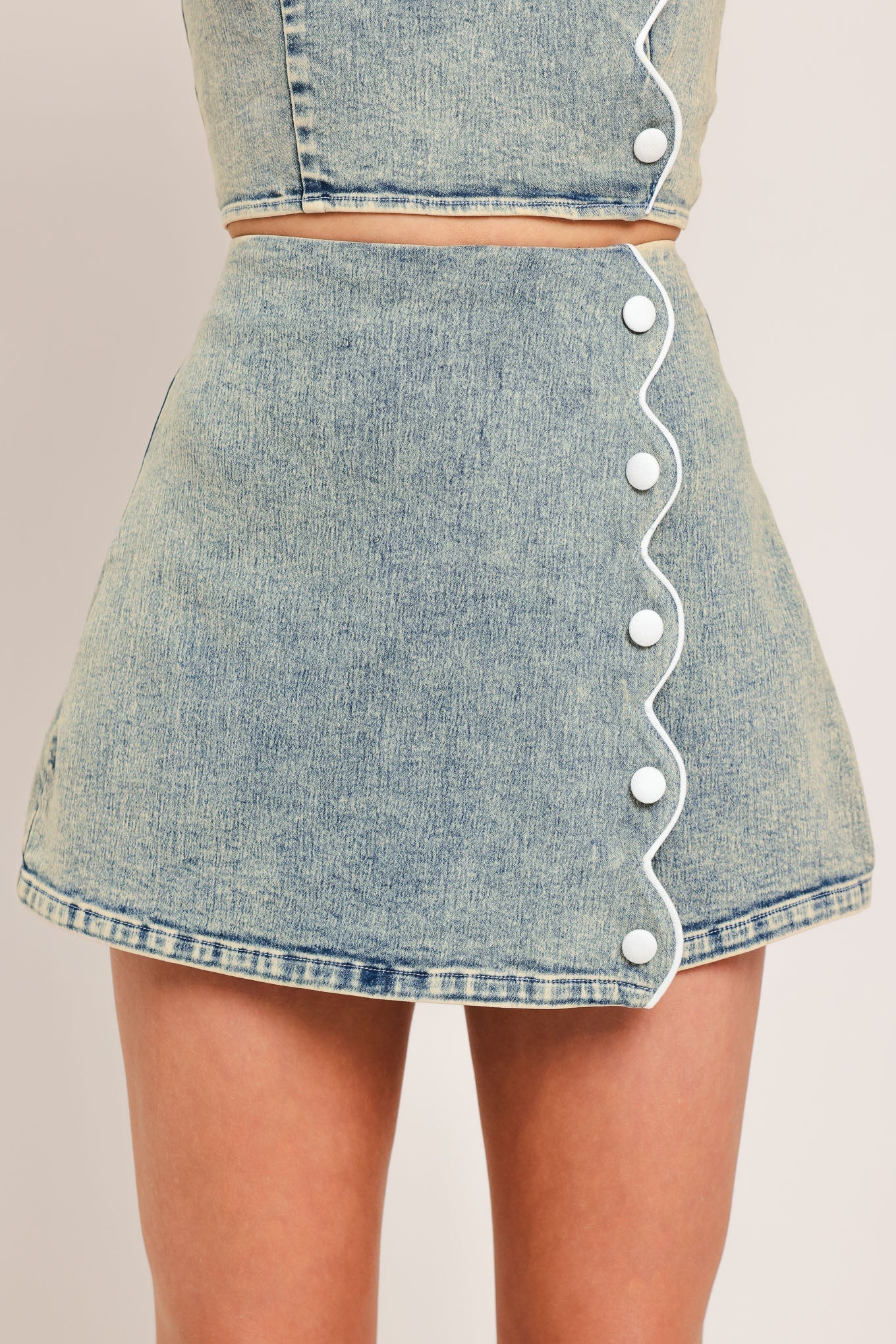 SWEET DETAIL DENIM SKORT by Flying Tomato at Shirley Shoppe