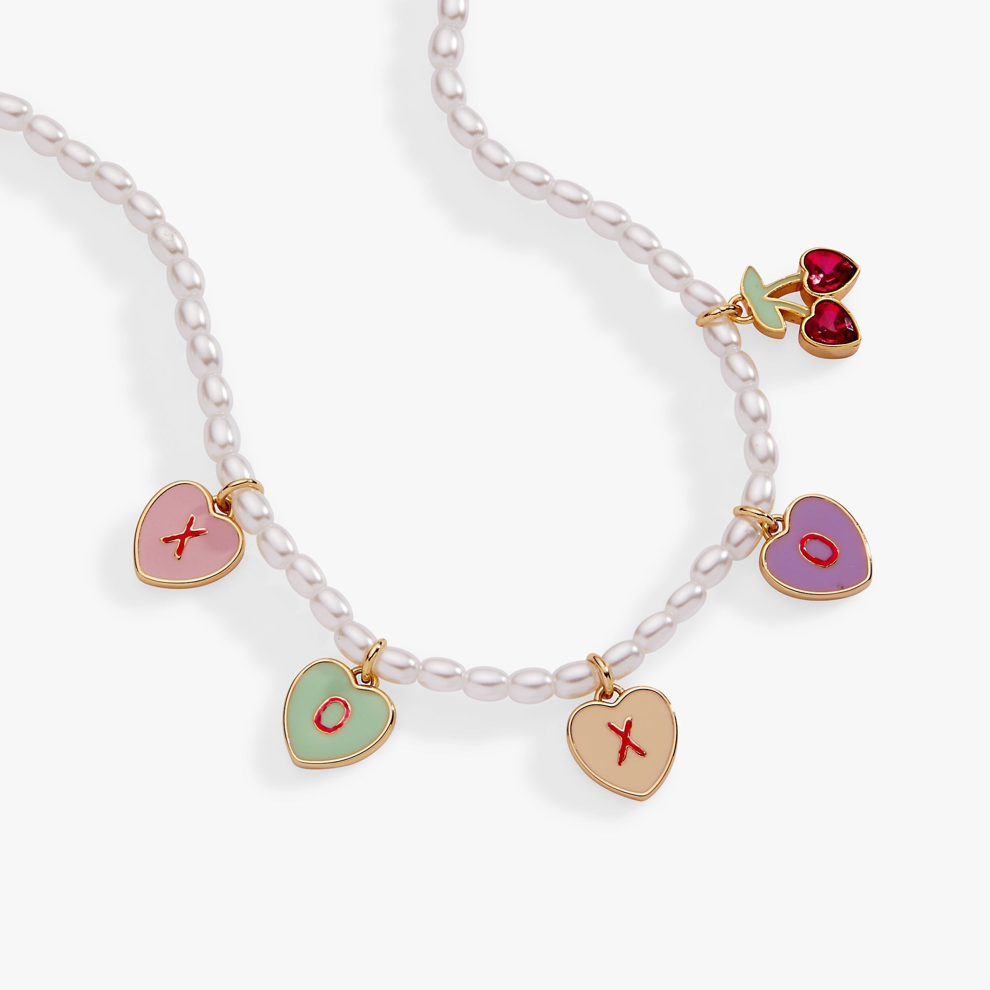 Sweethearts® ‘XOXO’ Heart Charm Pearl Beaded Necklace by ALEX AND ANI at Shirley Shoppe