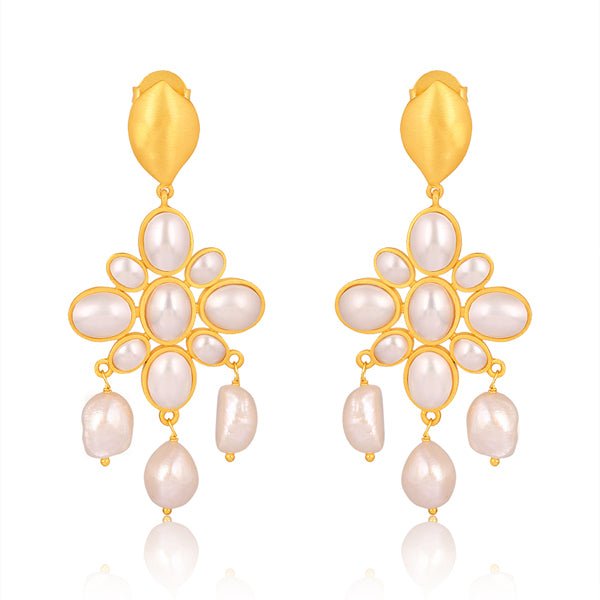 Swept Away Drop Earrings - Pearl by Christina Greene at Shirley Shoppe