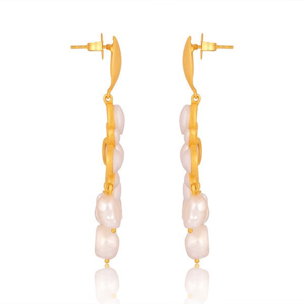 Swept Away Drop Earrings - Pearl by Christina Greene at Shirley Shoppe