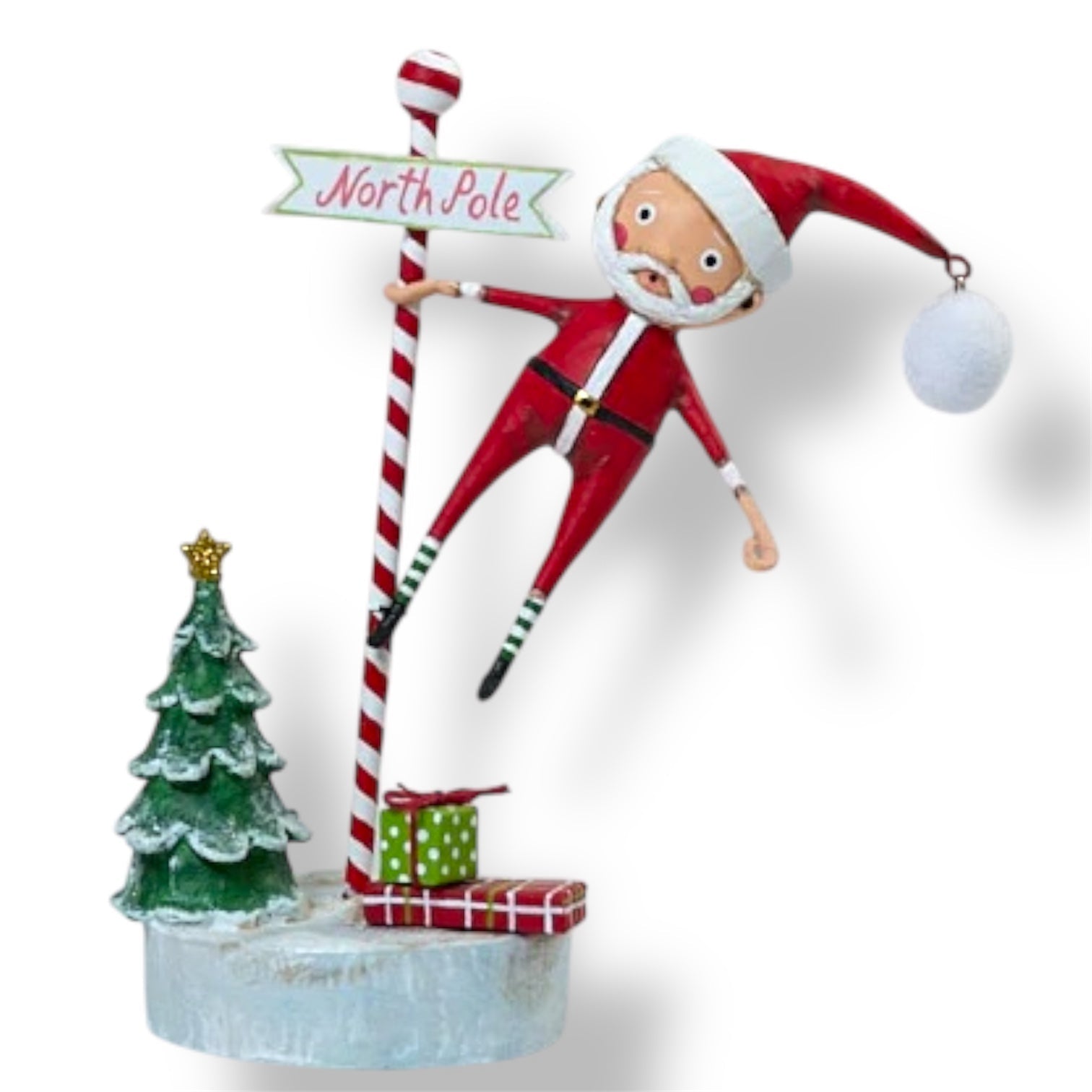 Swinging into Christmas Santa Figurine by Lori Mitchell by Quirks! at Shirley Shoppe