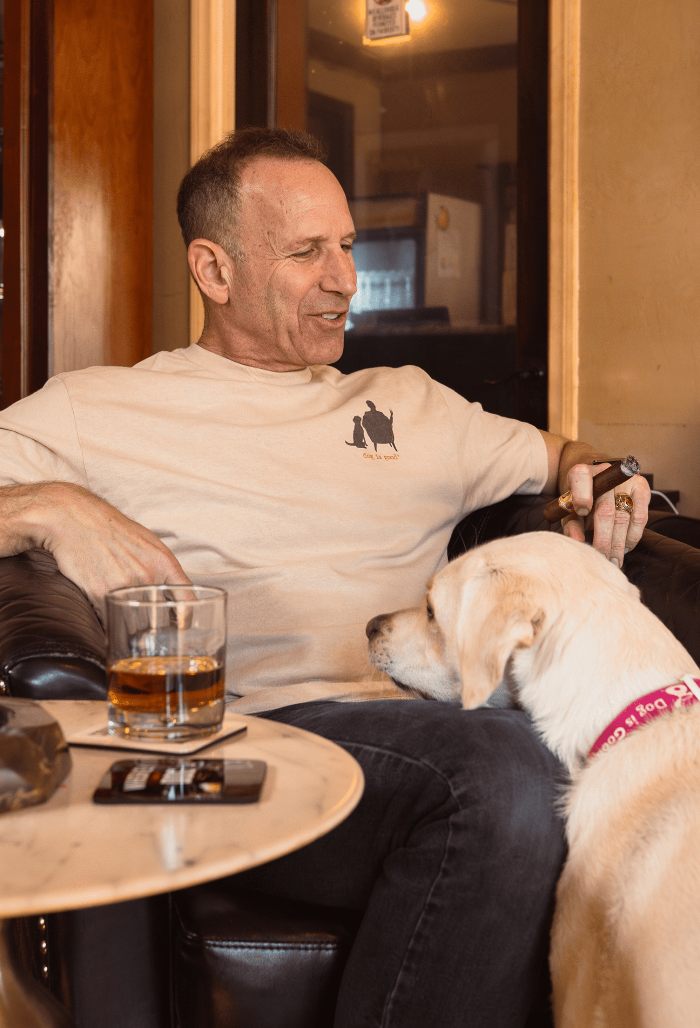 T-shirt: Conversation Not Required, Whiskey (Tan) by Dog is Good at Shirley Shoppe