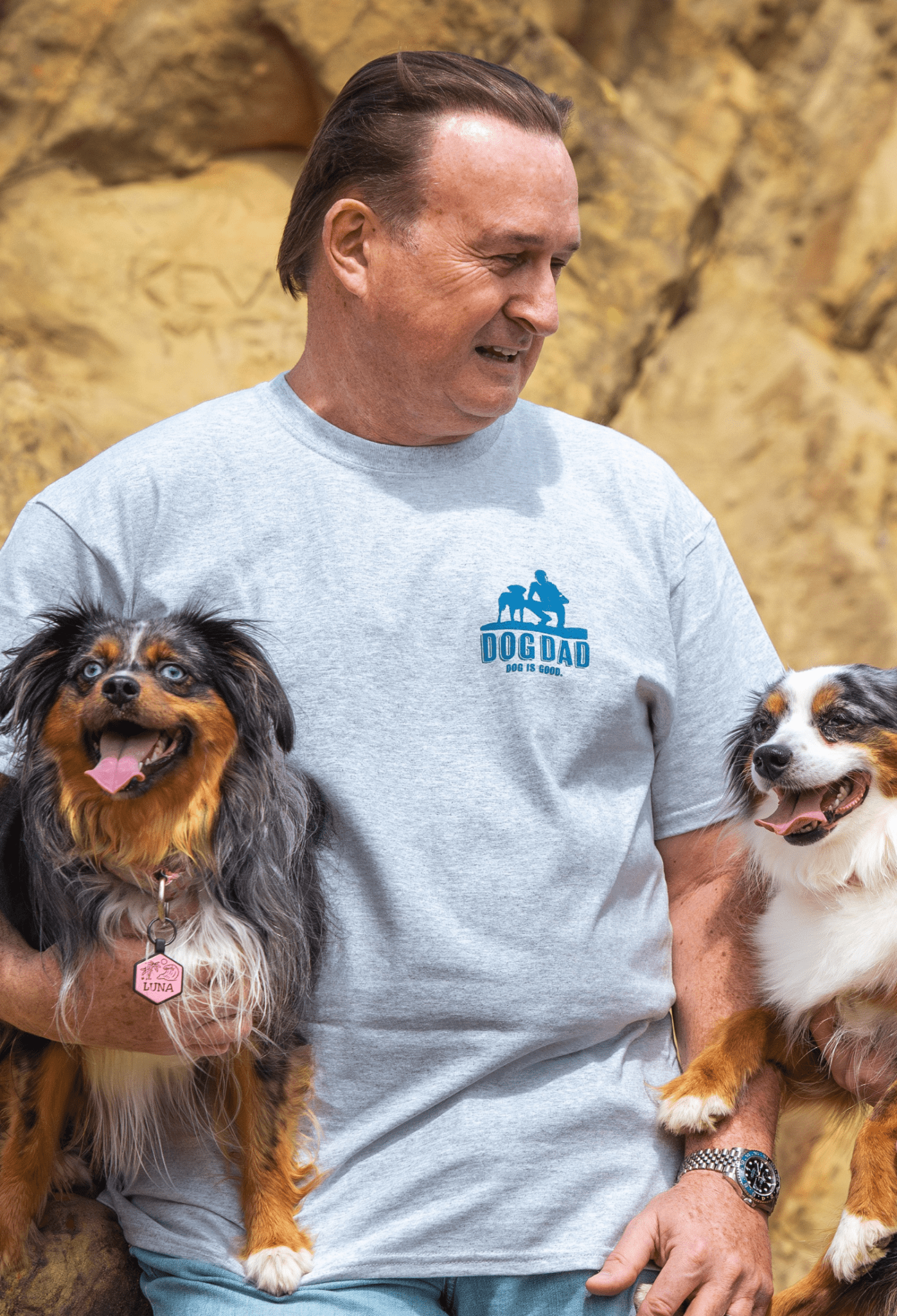 T-shirt: Dog Dad (Grey) by Dog is Good at Shirley Shoppe