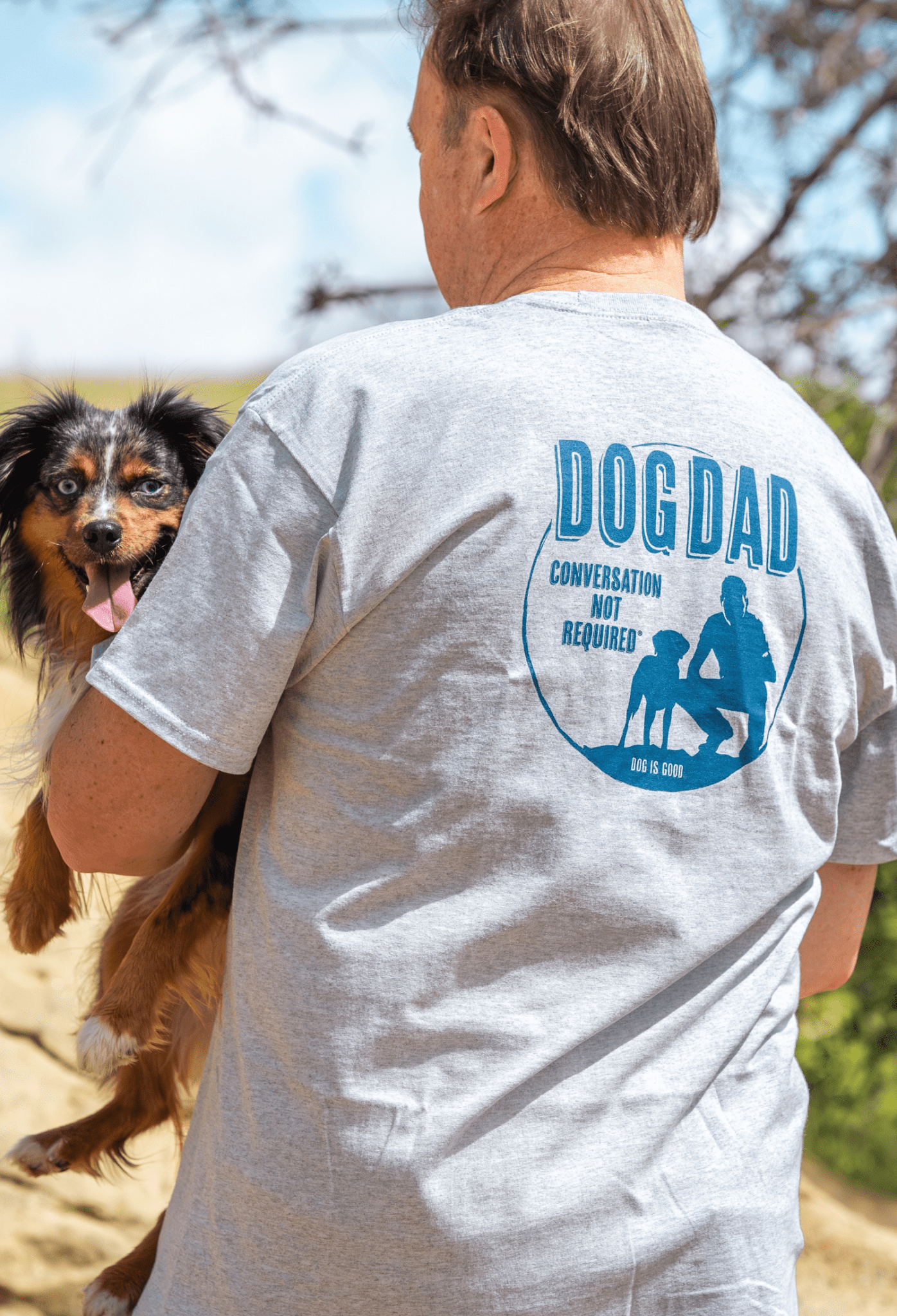 T-shirt: Dog Dad (Grey) by Dog is Good at Shirley Shoppe
