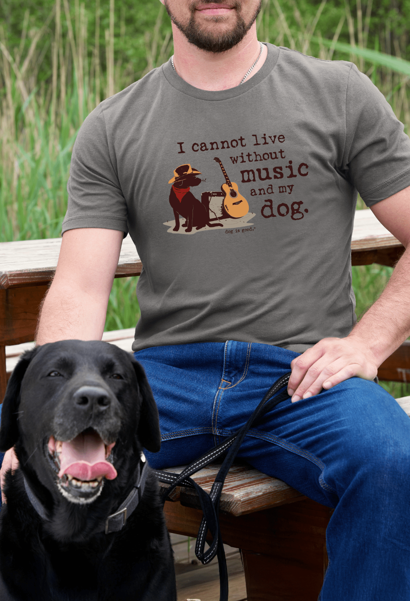 T-shirt: Music and My Dog by Dog is Good at Shirley Shoppe
