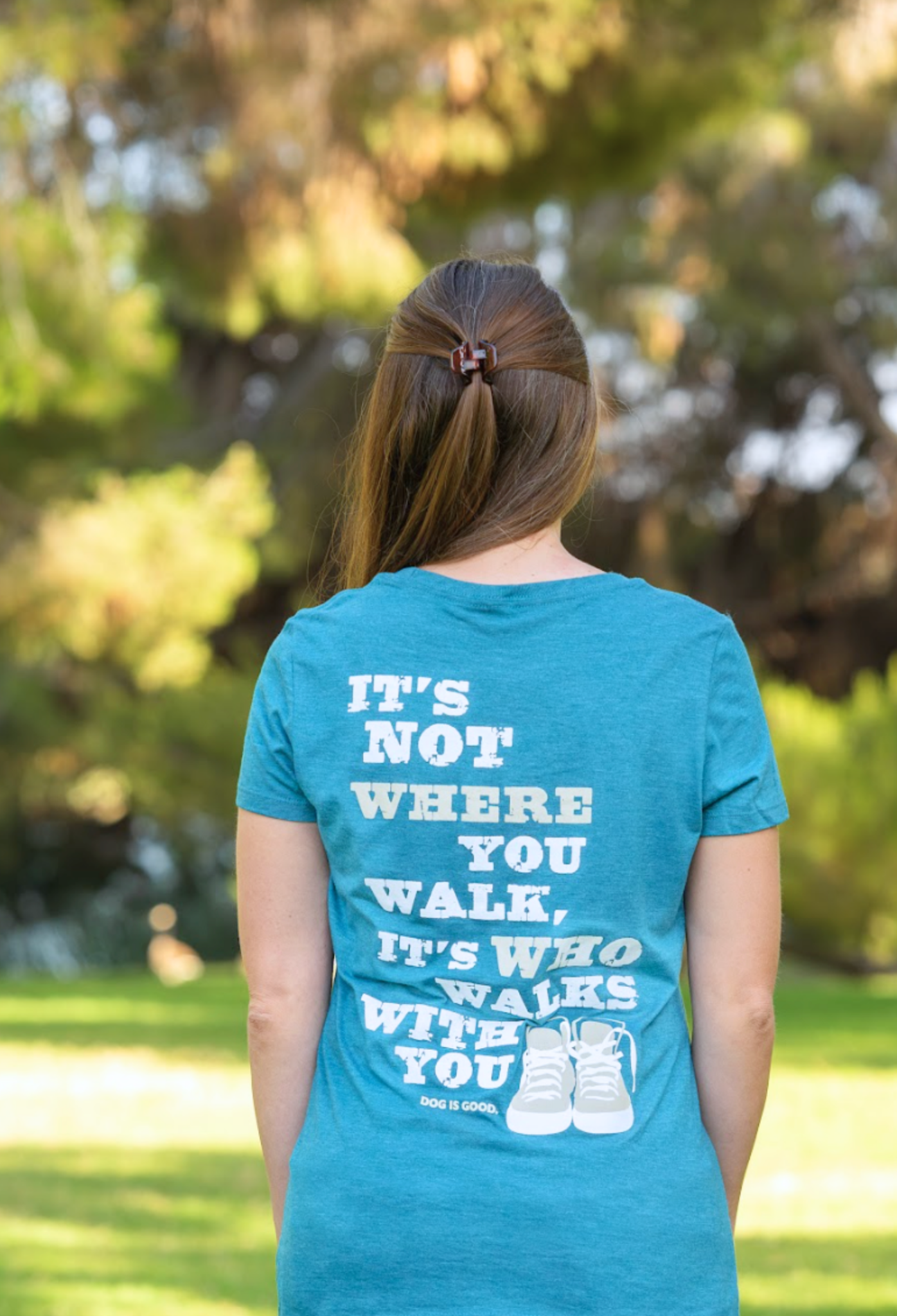 T-shirt: Never Walk Alone by Dog is Good at Shirley Shoppe