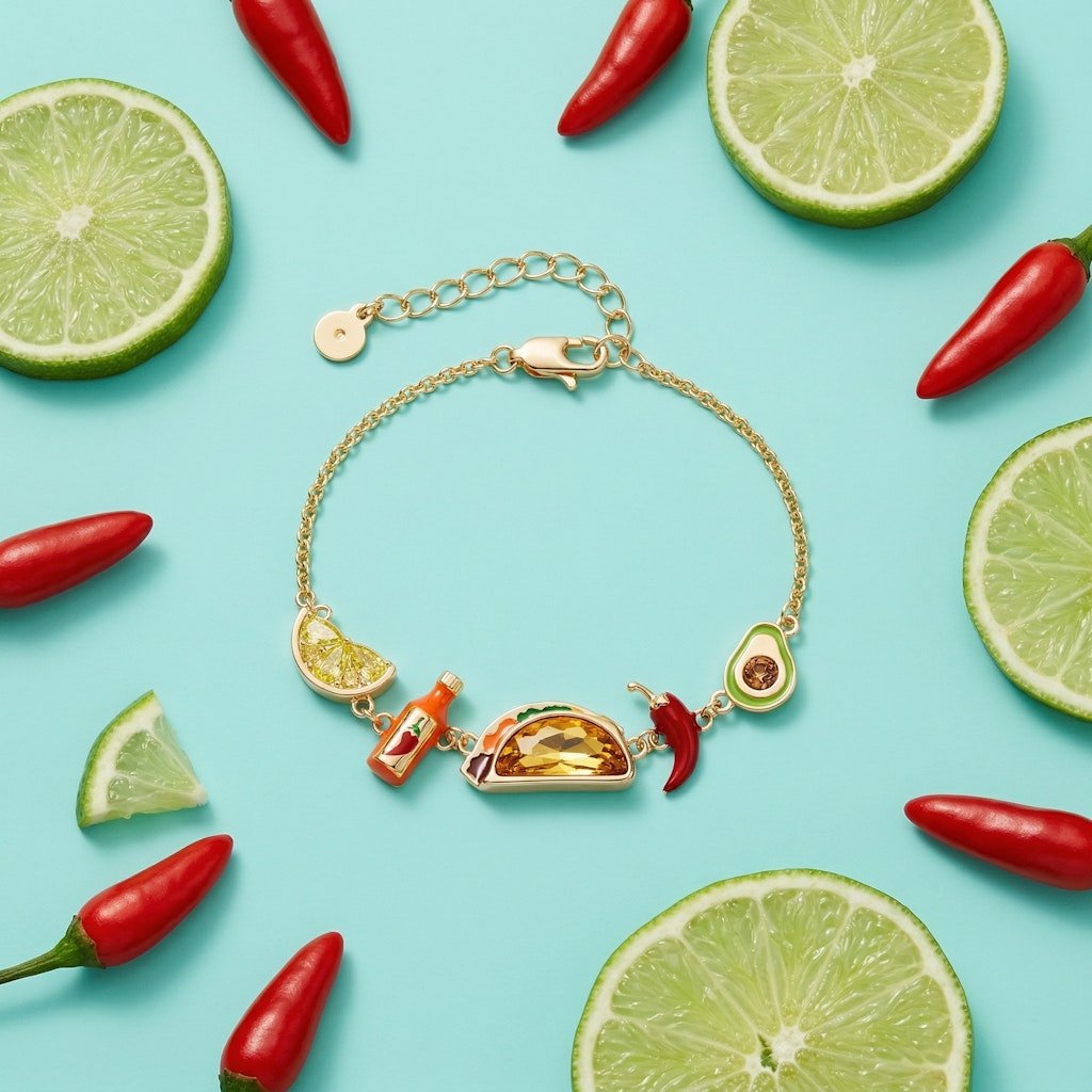 Taco Inline Charm Bracelet by ALEX AND ANI at Shirley Shoppe