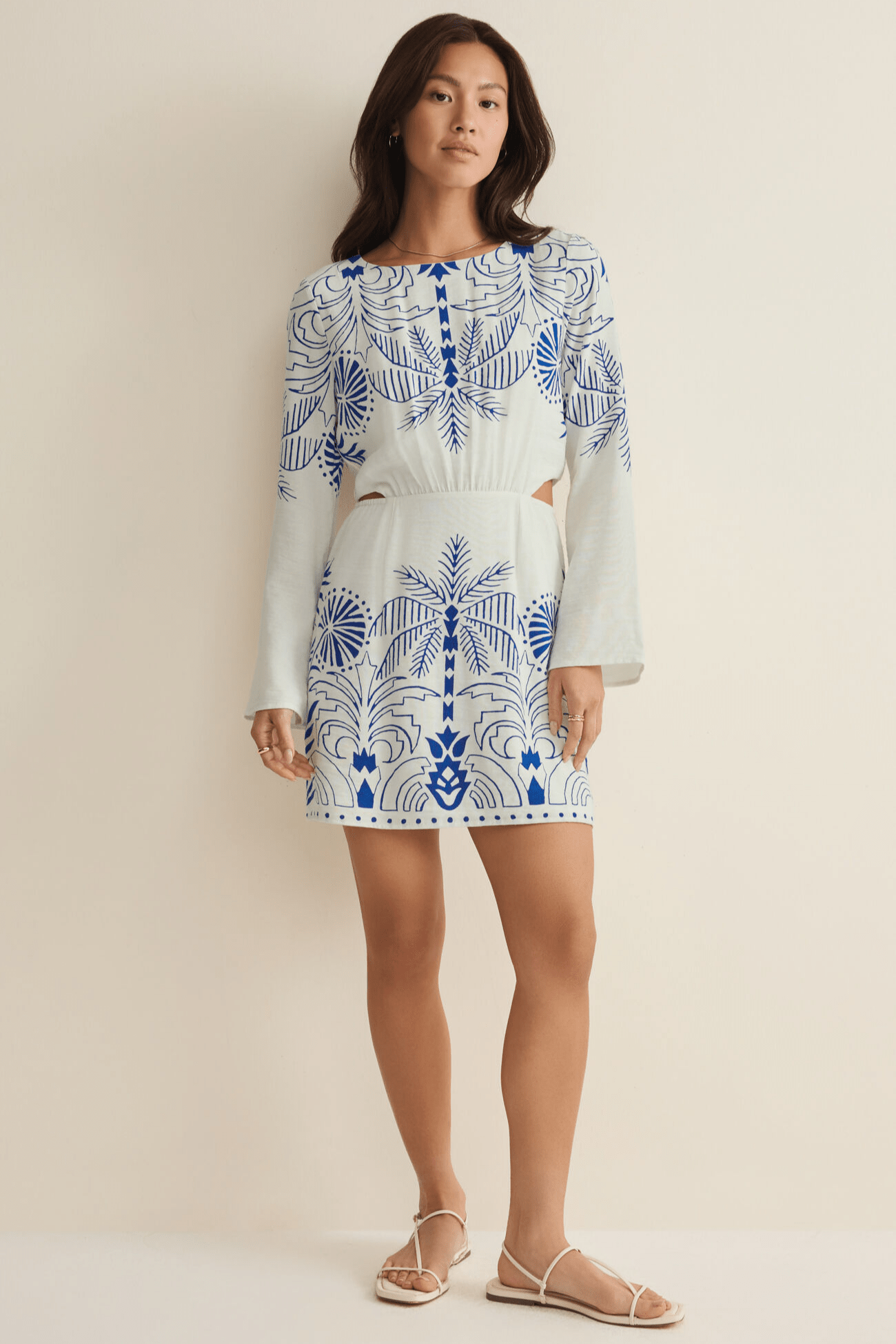 Tahina Palm Mini Dress by z supply at Shirley Shoppe