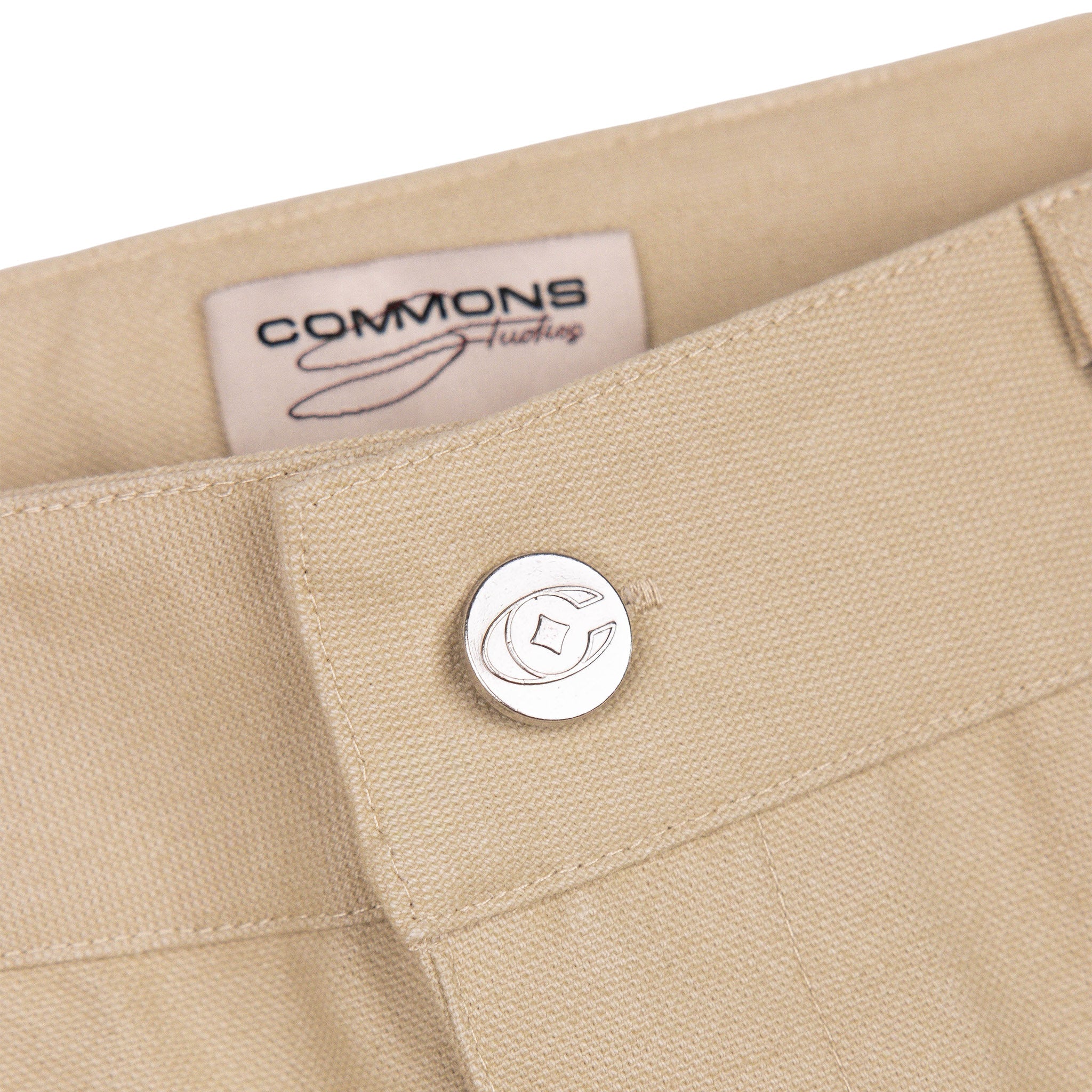 Commons Double Knee Canvas Short Cream