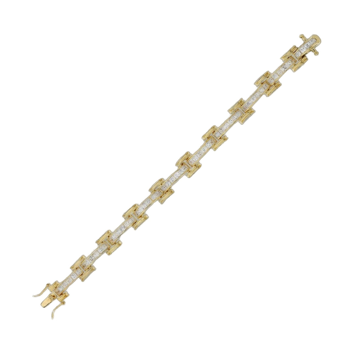 Unisex Princess Cut Link Bracelet