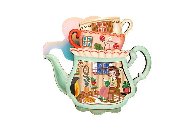 Teapot House Brooch by Laliblue by Quirks! at Shirley Shoppe