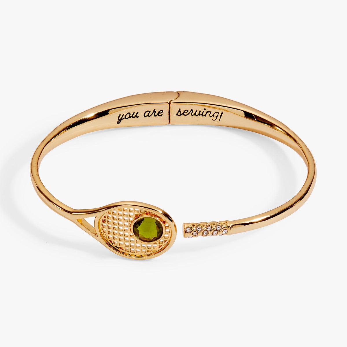 Tennis Racket 'You Are Serving' Hinge Cuff Bracelet by ALEX AND ANI at Shirley Shoppe
