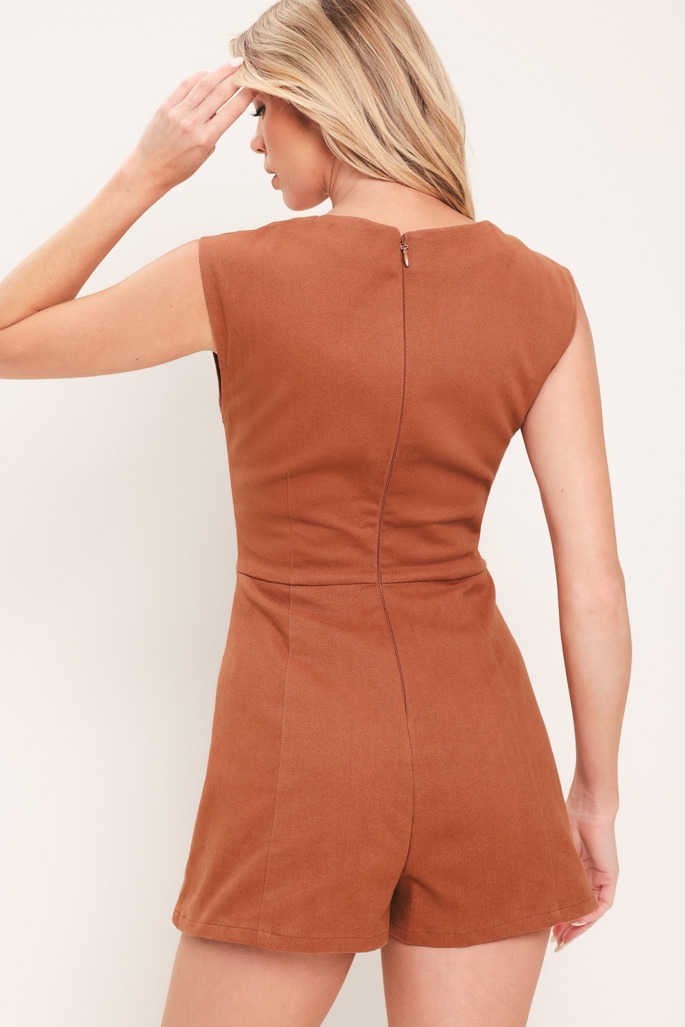 TERRACOTTA CHIC WOVEN ROMPER by Flying Tomato at Shirley Shoppe