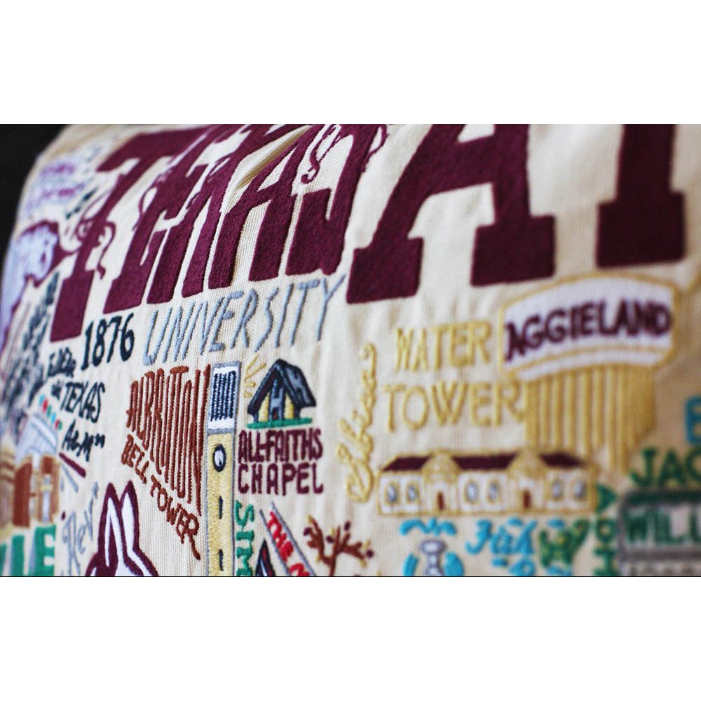 Texas A&M University Collegiate Embroidered Pillow by CatStudio by Quirks! at Shirley Shoppe