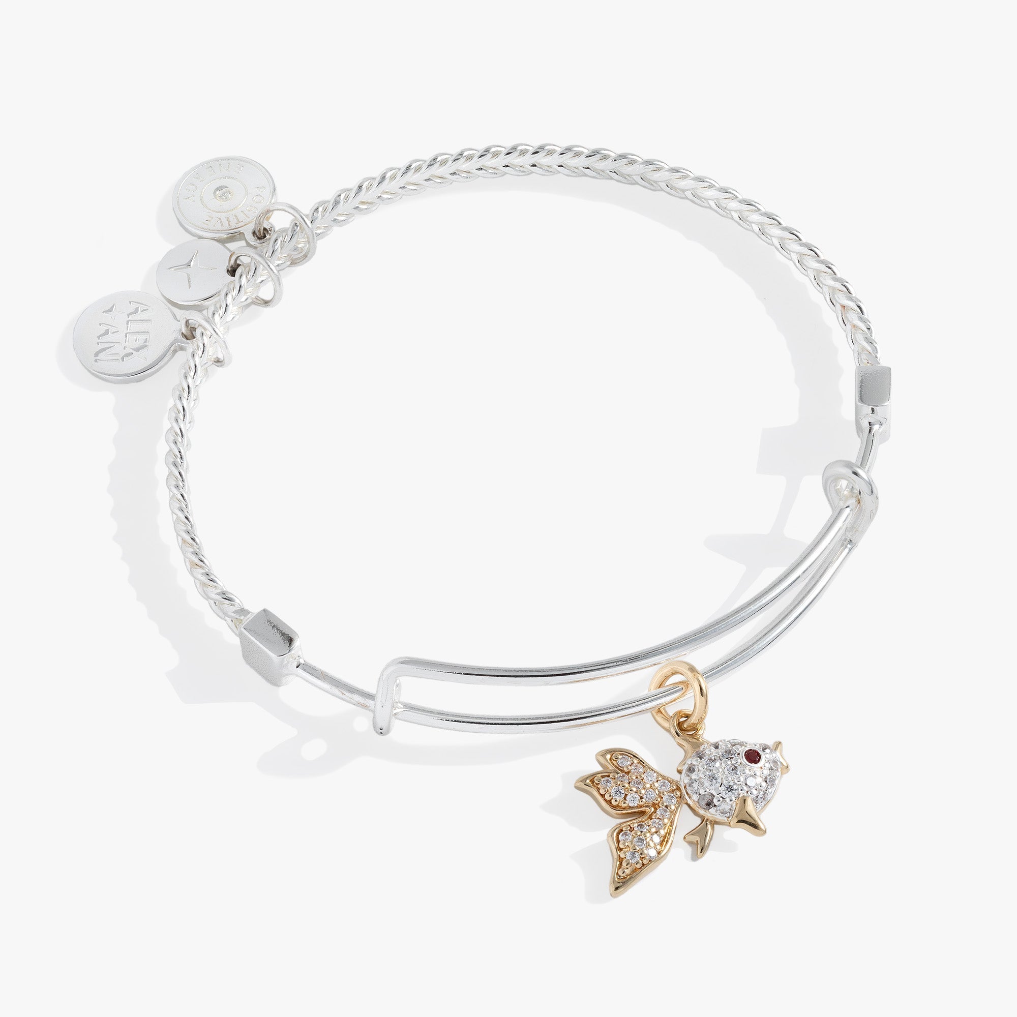 Textured Goldfish Charm Bangle by ALEX AND ANI at Shirley Shoppe