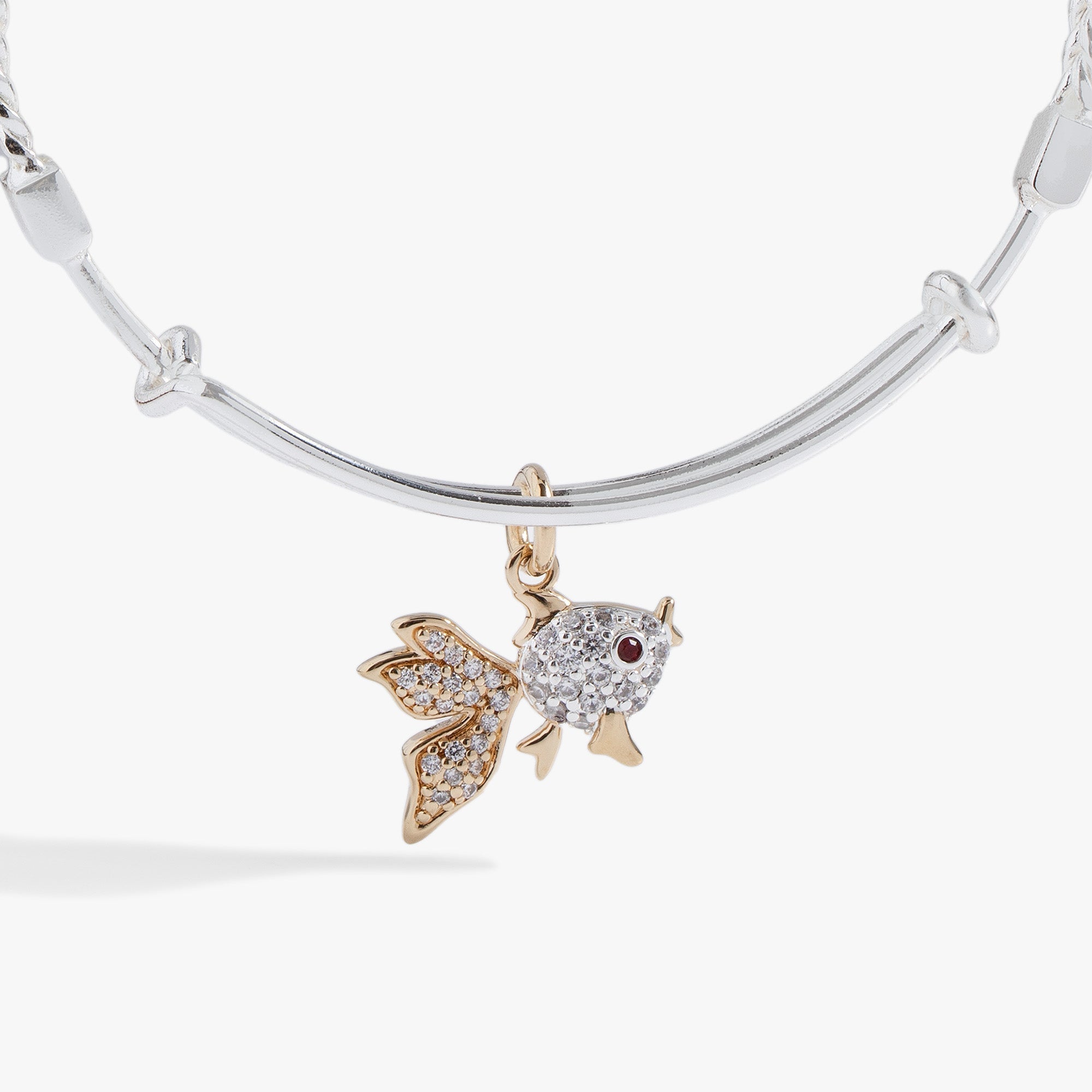 Textured Goldfish Charm Bangle by ALEX AND ANI at Shirley Shoppe