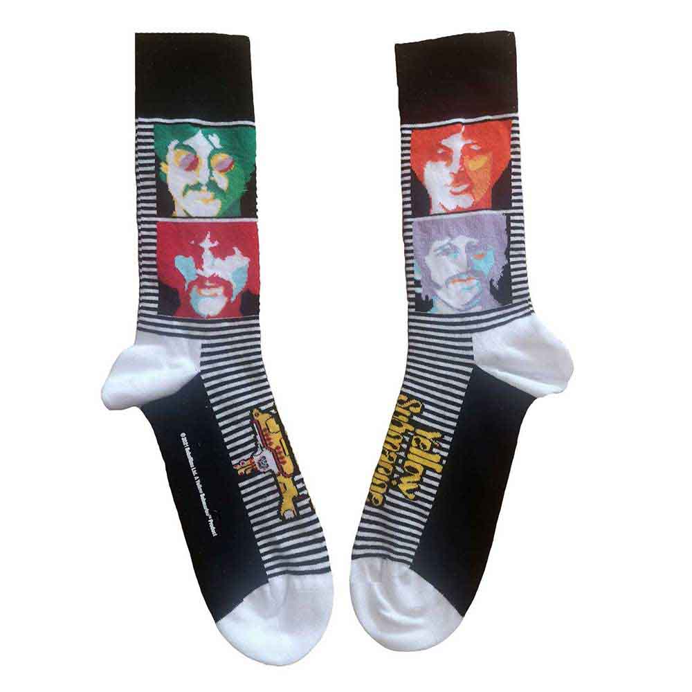 The Beatles Yellow Submarine Sea of Science Faces Colour [Socks]