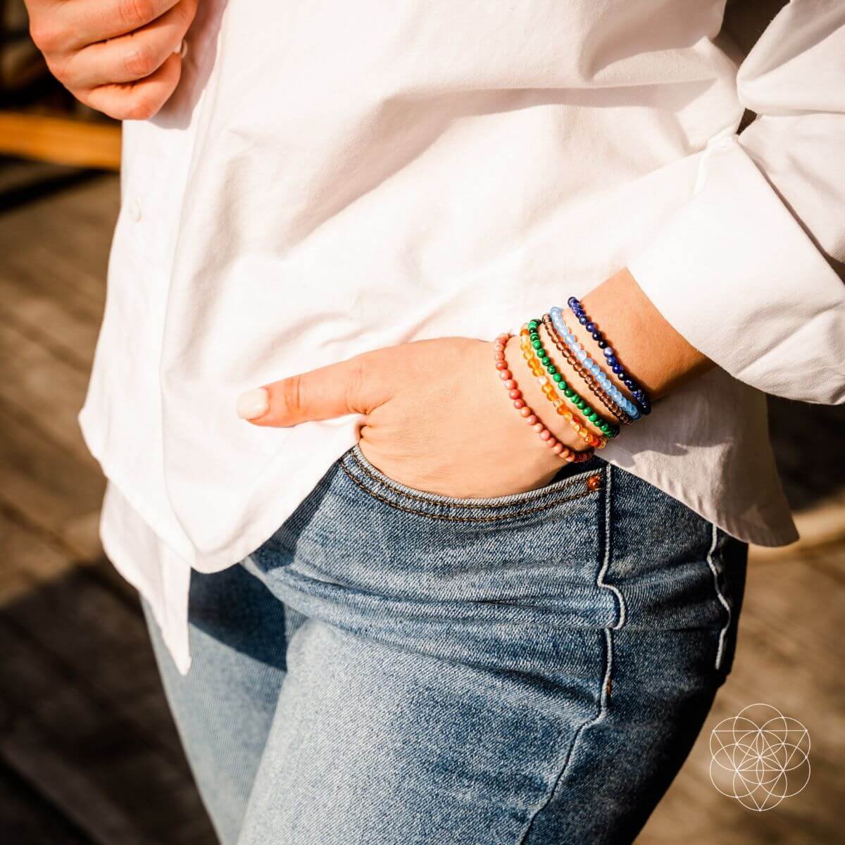 The Chakra-Balancing Bracelets Set by Conscious Items at Shirley Shoppe