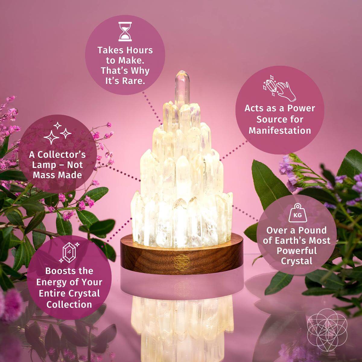 The Clear Quartz Manifestation Tower Lamp by Conscious Items at Shirley Shoppe