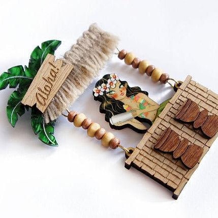 Tiki Bar Brooch by Laliblue by Quirks! at Shirley Shoppe