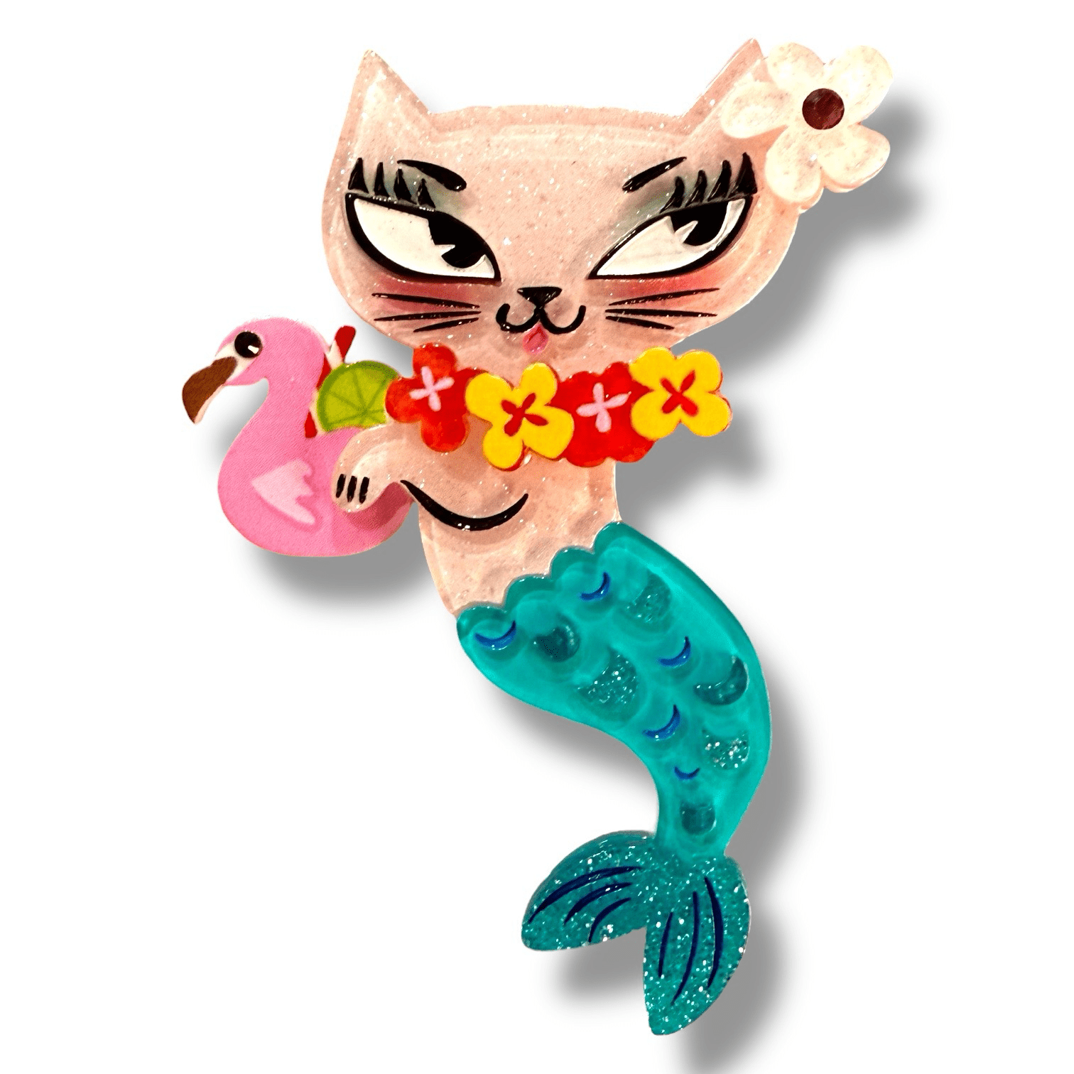 Tiki Merkitty Brooch by Miss Fluff x Lipstick & Chrome by Quirks! at Shirley Shoppe