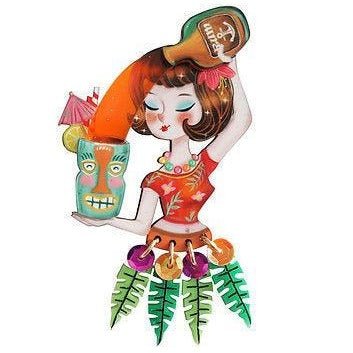 Tiki Waitress Brooch by Laliblue by Quirks! at Shirley Shoppe