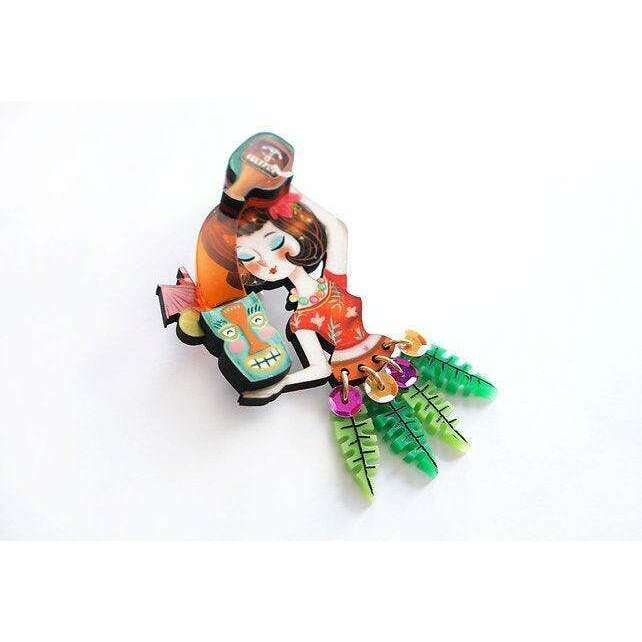 Tiki Waitress Brooch by Laliblue
