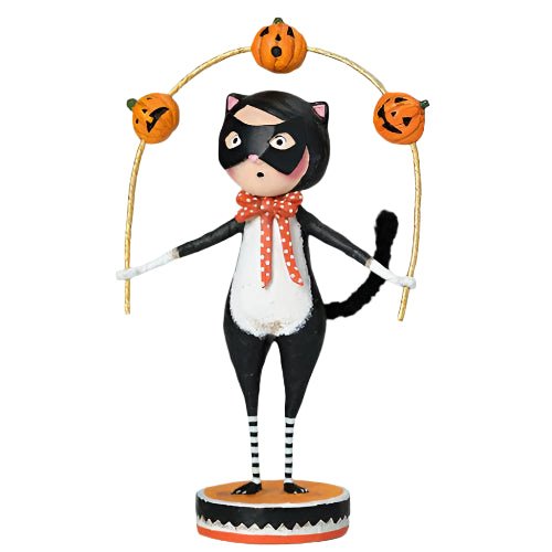 Toss a Jack Cat Halloween Figurine by Lori Mitchell *NEW FOR 2025* by Quirks! at Shirley Shoppe