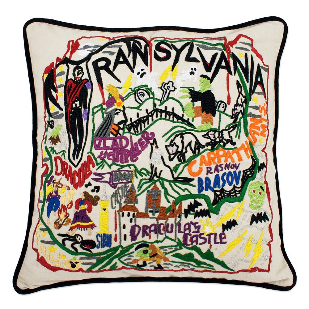 Transylvania Halloween Hand - Embroidered Pillow by Quirks! at Shirley Shoppe