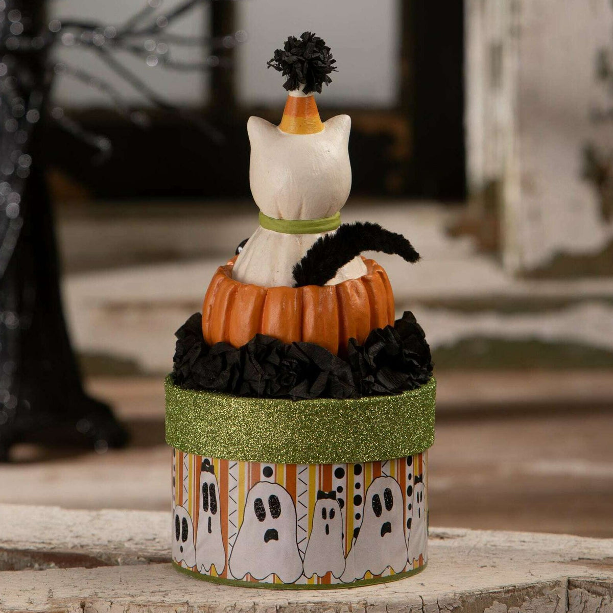 Treat Casper on Box Halloween Decor by Bethany Lowe Designs