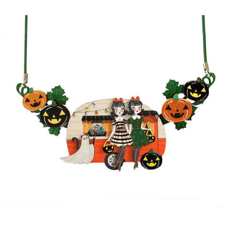 Trick or Treat Caravan Convertible Necklace & Brooch by Laliblue by Quirks! at Shirley Shoppe