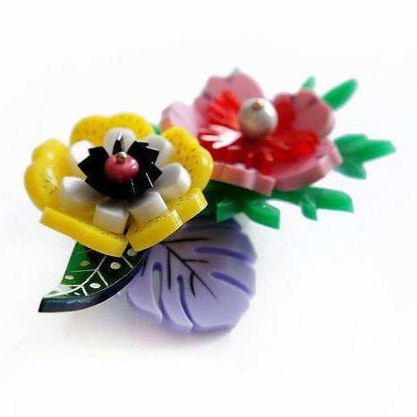 Tropical Flowers Brooch by Laliblue by Quirks! at Shirley Shoppe