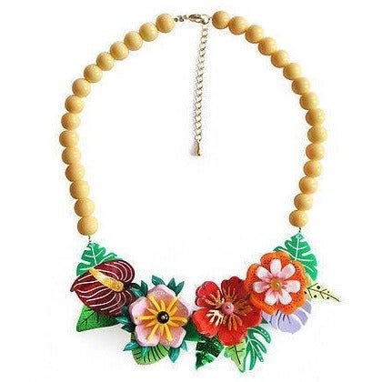 Tropical Flowers Necklace by Laliblue by Quirks! at Shirley Shoppe