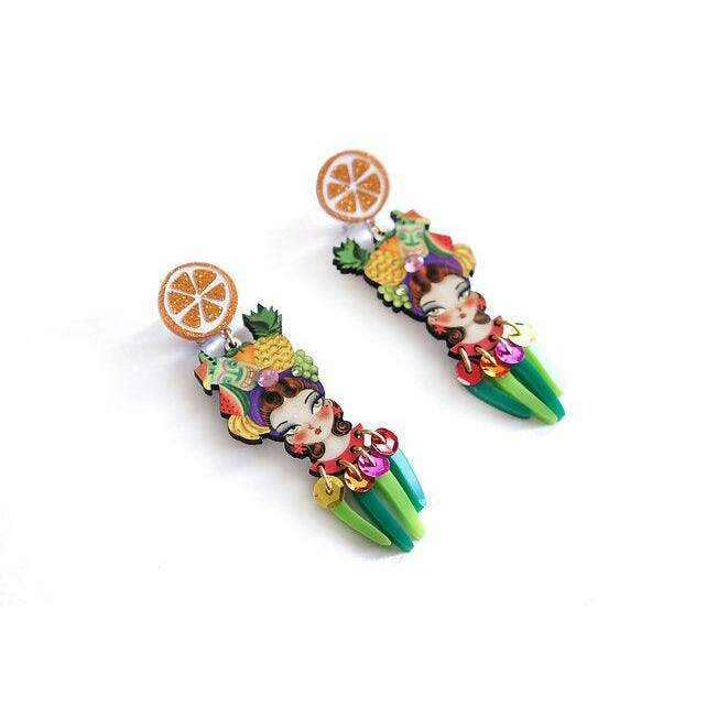 Tropical Tiki Girl Earrings by Laliblue