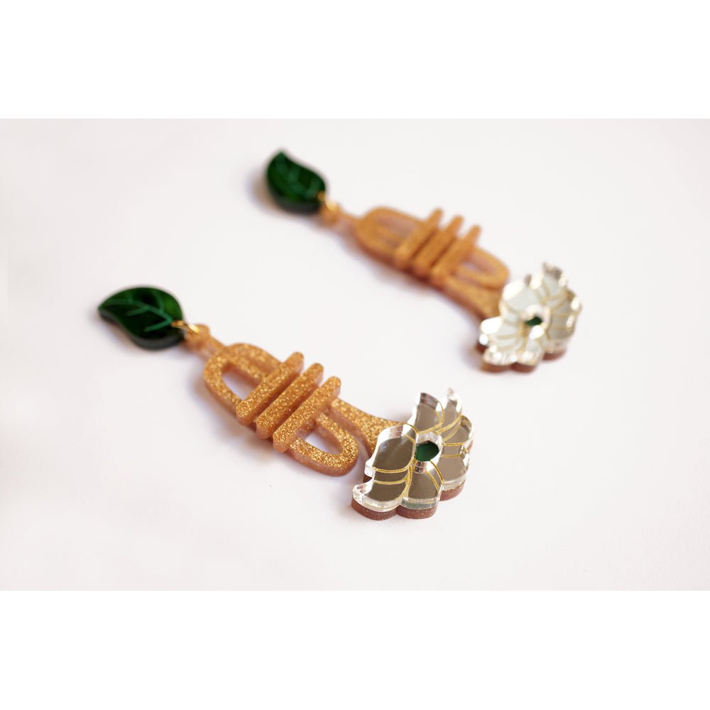 Trumpet with flower earrings by Laliblue by Quirks! at Shirley Shoppe