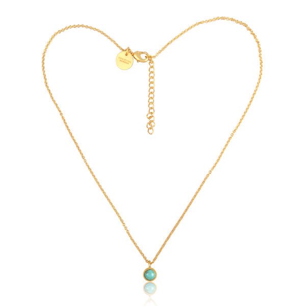Turquoise Dainty Pendant Necklace by Christina Greene at Shirley Shoppe