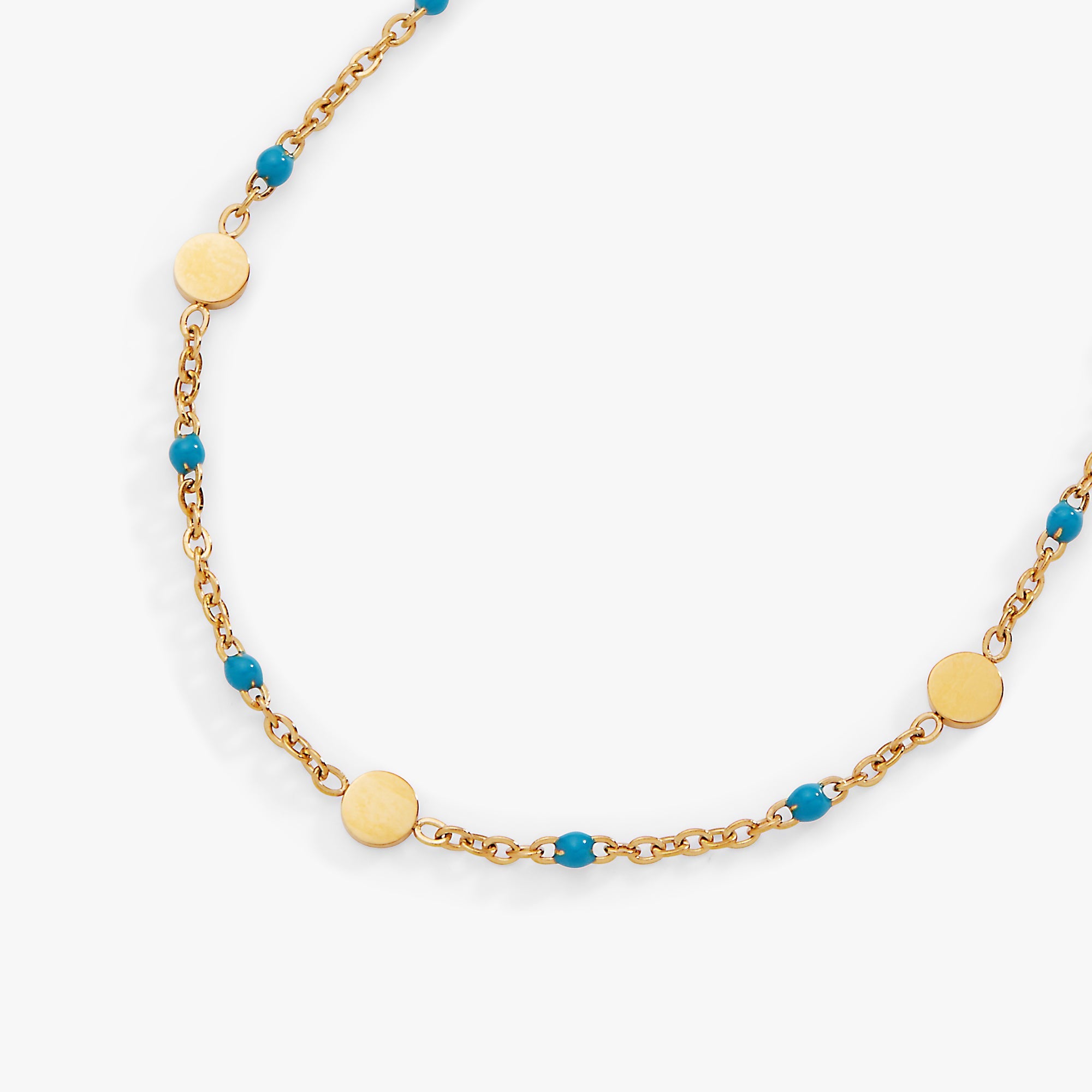 Turquoise Enameled Chain Coin Station Anklet by ALEX AND ANI at Shirley Shoppe