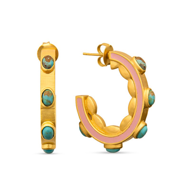 Turquoise Sea Hoop Earrings by Christina Greene at Shirley Shoppe